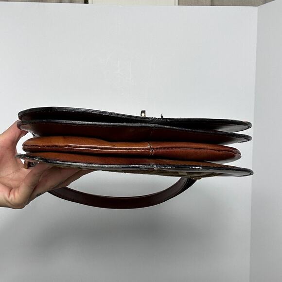 Vintage Tano of Madrid Leather + Velvet Tapestry Handbag/Shoulder Bag - Picture 8 of 10